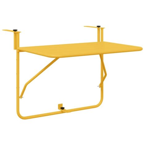 Table Suspendue de Balcon Moutarde 60 x 39 x 65 cm Acier vidaXL (1/5)