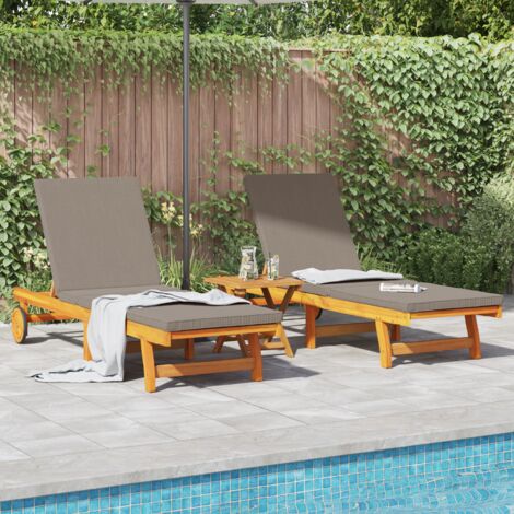 Transat 3 pcs Marron 40 x 40 x 40cm Bois d'acacia massif vidaXL