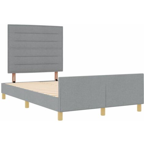 Cadre de lit avec tête de lit Gris clair 160 x 200 cm tissu vidaXL (1/5)