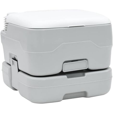Toilette Portable De Camping - 5,2 Gallons, étanche, Indicateur De Niveau - Gris, Neuve Avec Sac De Transport