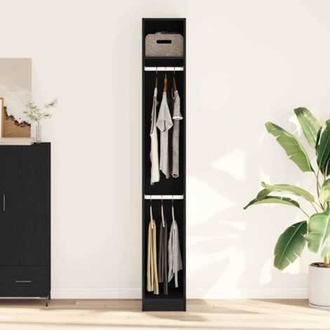 Étagère Penderie D'Angle Calicosy L42 X P42 X H175 Cm - Meuble Rangement Vêtements Avec Penderie Et Étagères - Idéal Chambre Et Entrée