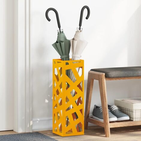 Porte-parapluie Moutarde 15,5 x 15,5 x 49 cm Métal vidaXL