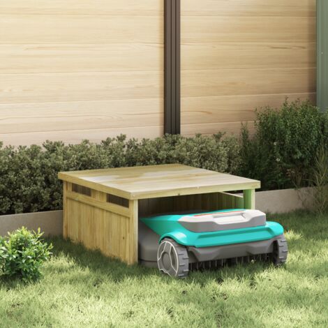 Vidaxl – Garage à tondeuse en bois de pin imprégné marron 73,5 x 81,5 x 38,5 cm – Construction robuste – Rangement sécurisé pour tondeuses robotiques (1/5)