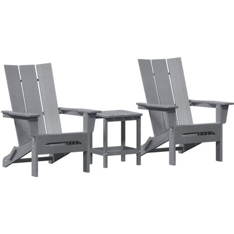 Chaise de jardin 3 pcs Gris clair 80.5 x 74.5 x 92 cm vidaXL (1/5)