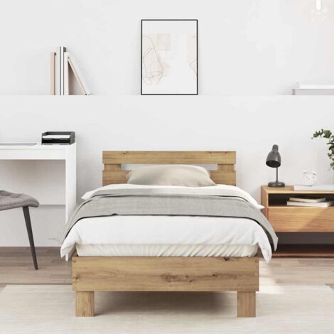 Cadre de lit Chêne artisanal 203 x 95 x 70 cm Bois d'ingénierie vidaXL (1/5)