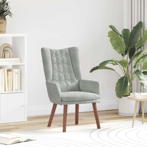 Fauteuil relaxant Gris clair 63 x 67 x 94 cm Velours vidaXL (1/5)