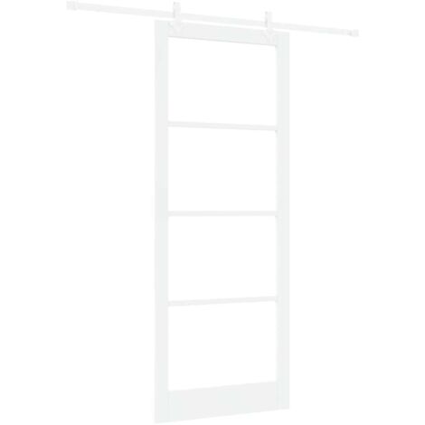 Porte Coulissante Blanc 93 x 232 cm Acier et bois vidaXL