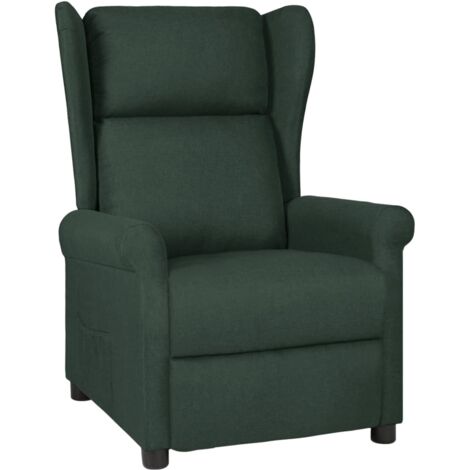 Fauteuil inclinable Vert foncé Tissu vidaXL (1/5)