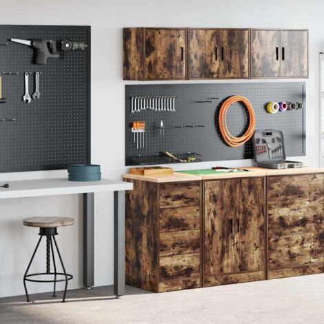 Armoires de garage 2 pcs chêne fumé bois d'ingénierie vidaXL