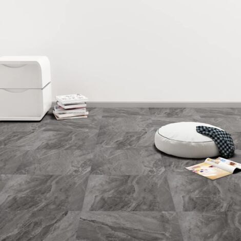 Dalles de plancher PVC autoadhésif 5,11 m² noir avec motif vidaXL