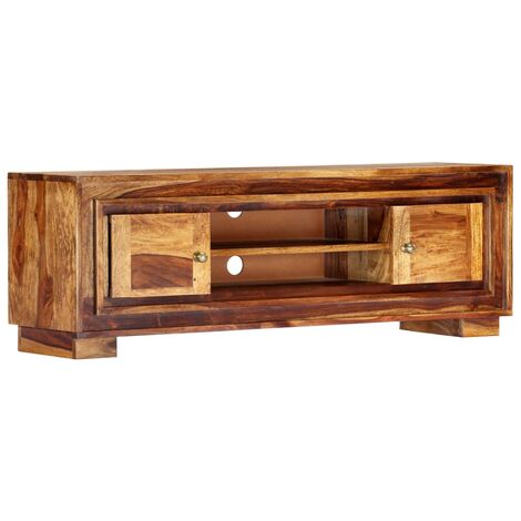 Meuble TV 118x30x40 cm Bois de Sesham massif vidaXL (1/5)
