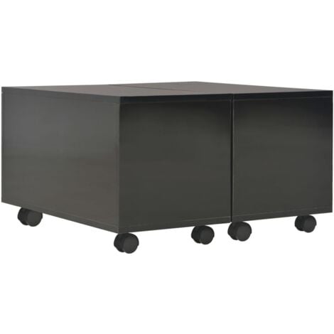 Table basse Noir brillant 60x60x35 cm Bois d'ingénierie vidaXL