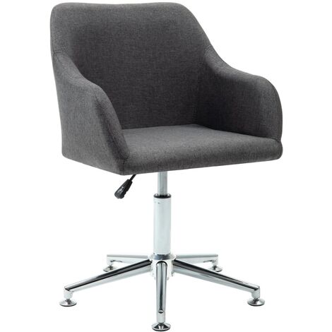 INLIFE Chaise pivotante de salle à manger Gris foncé Tissu (1/5)