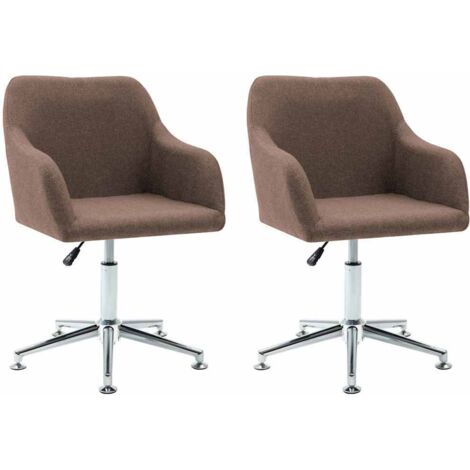 Chaises pivotantes Ă manger lot de 2 marron tissu vidaXL (1/5)