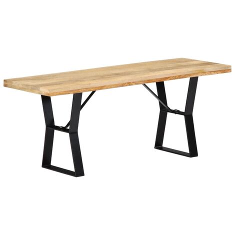 Banc 110 cm Bois de manguier massif vidaXL (1/5)