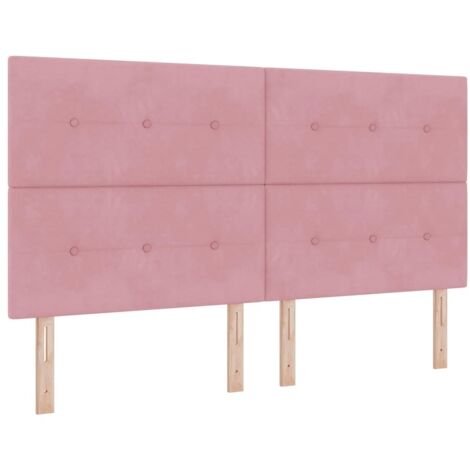 Tête de lit LED avec bandes LED Rose 180 cm Velours vidaXL (1/5)