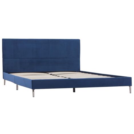Cadre de lit sans matelas bleu tissu 160x200 cm vidaXL (1/5)