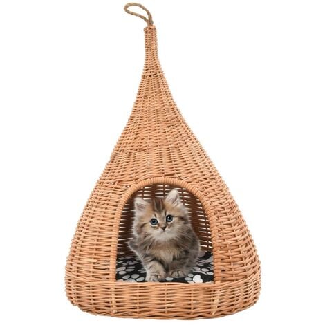 Panier Pour Chats Avec Coussin 40x60 Cm Saule Naturel