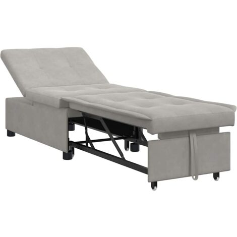 Canapé-lit escamotable Gris clair 194 x 67 x 82 cm Microfibre vidaXL (1/5)