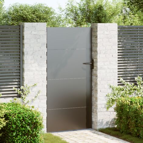 Porte de Jardin Noir 105 x 200 cm Acier peint par poudre vidaXL