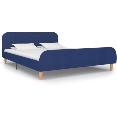 Cadre de lit sans matelas bleu tissu 140x200 cm vidaXL (1/5)