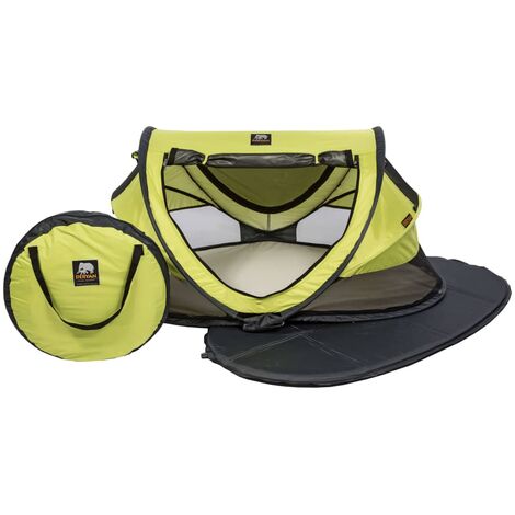 Lit d'enfant de voyage avec moustiquaire Luxe Vert citron DERYAN