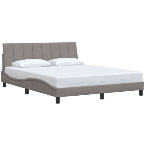 Cadre de lit sans matelas Hanko taupe 160x200 cm tissu vidaXL (1/5)