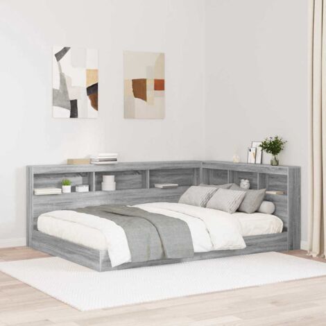 Tête de lit de rangement Gris Sonoma 135 cm Bois d'ingénierie vidaXL
