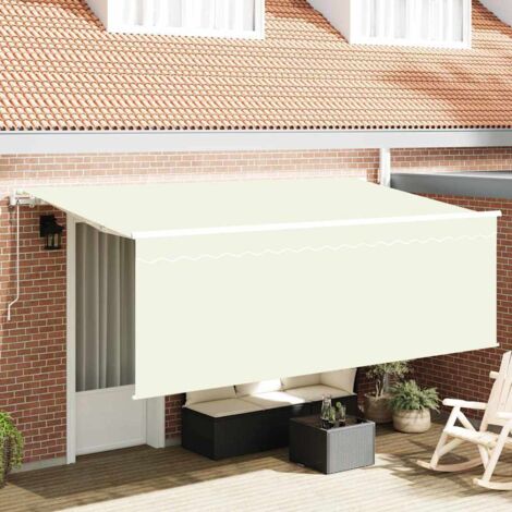 Auvent Rétractable Crème 400 x 200 cm Polyester et Aluminium vidaXL (1/5)