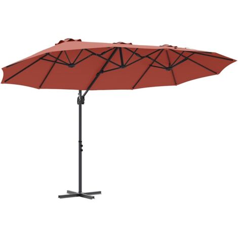 Parasol Terre cuite 372 x 198 x 243 cm Polyester et Aluminium vidaXL (1/5)