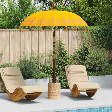 Parasol balinais Jaune 185 x 185 x 260 cm vidaXL