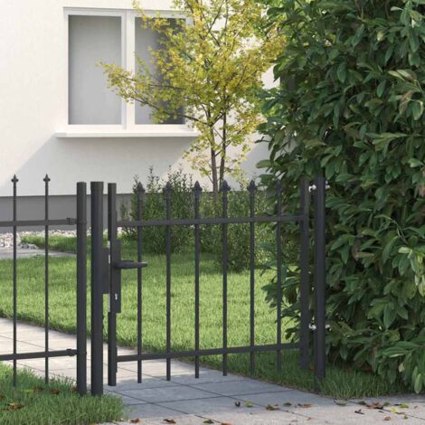 Porte de Clôture Gris 100 x 75 cm Acier revêtu de poudre vidaXL