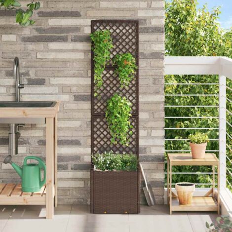 Jardinière Marron 35 x 30 x 135 cm Métal vidaXL (1/5)