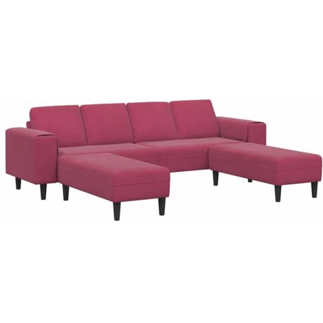 Ensemble de Canapés Rouge bordeaux Velours vidaXL (1/5)