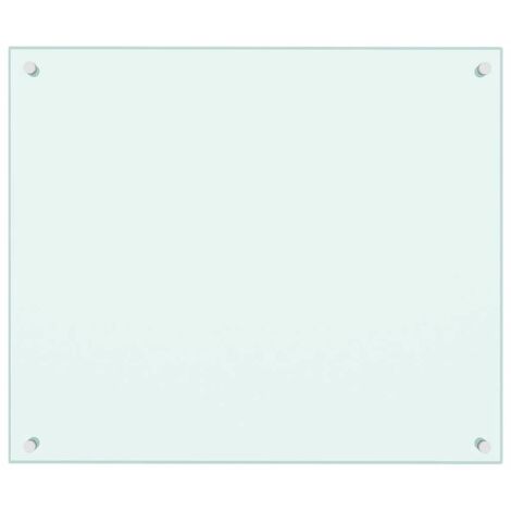 Vidaxl – Dosseret de cuisine en verre trempé blanc 70x60 cm – Protection anti-éclaboussures – Résistant à la chaleur et aux rayures – Facile à nettoyer
