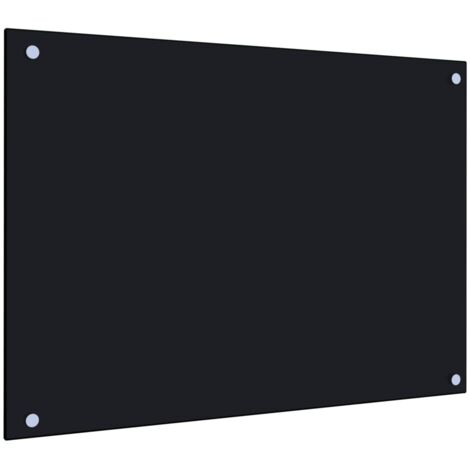 Vidaxl – Dosseret de cuisine noir 70x50 cm en verre trempé – Protection anti-éclaboussures – Résistant à la chaleur et aux rayures – Montage facile