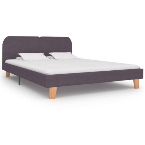 Vidaxl – Cadre de lit taupe tissu 180x200 cm – Structure robuste en bois et fer – Hauteur de couchage 22,5 cm – Design élégant avec sommier à lattes (1/5)