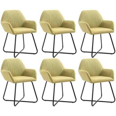 Chaises à manger lot de 6 vert tissu vidaXL (1/5)