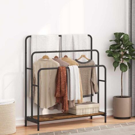 Porte-vêtements avec étagère Bois ancien 90 x 30 x 100,5 cm vidaXL (1/5)