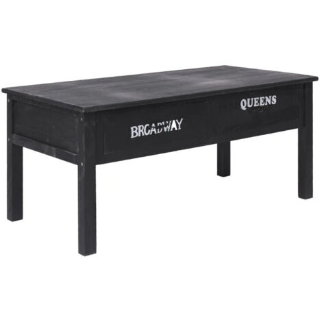 Furniture Limited - Table basse Noir 100x50x45 cm Bois (1/5)