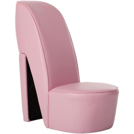 Vidaxl – Chaise en forme de chaussure à talon haut rose – Similicuir rembourré – Dimensions 43 x 82,5 x 85,5 cm – Capacité 110 kg