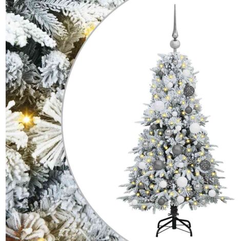 Sapin de Noël Artificiel à Branches Articulées Blanc 120 cm vidaXL (1/5)