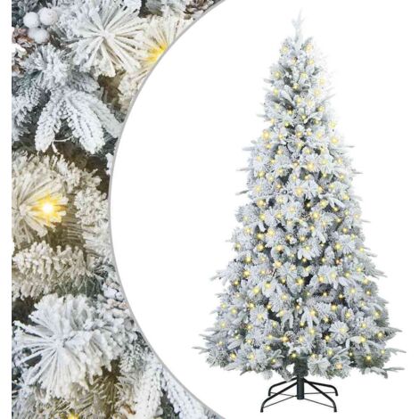 Sapin de Noël Artificiel à Branches Articulées Blanc 240 cm vidaXL (1/5)