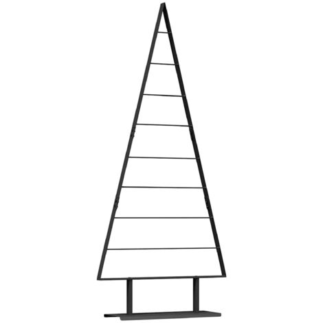 Arbre de Noël en métal avec support Noir 180 cm Acier vidaXL (1/5)