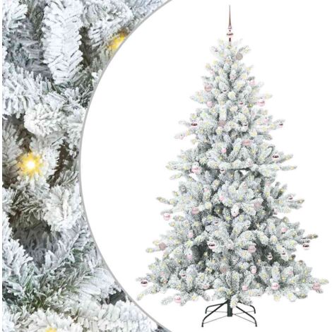 Sapin de Noël Artificiel à Branches Articulées Blanc 240 cm vidaXL (1/5)
