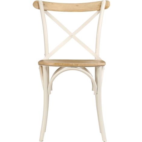 Chaises à dossier croisé lot de 4 blanc bois de manguier massif vidaXL