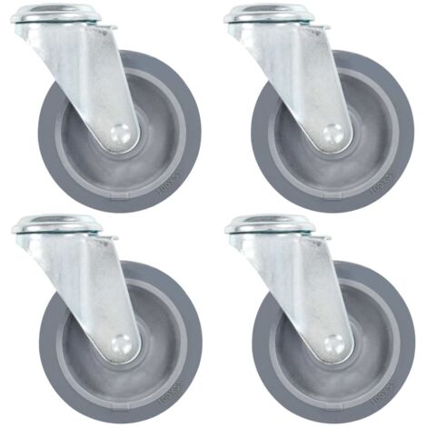 16 pcs Roulettes pivotantes à trou de boulon 100 mm vidaXL (1/5)