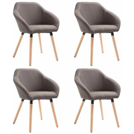 Chaises à manger lot de 4 taupe tissu vidaXL (1/5)