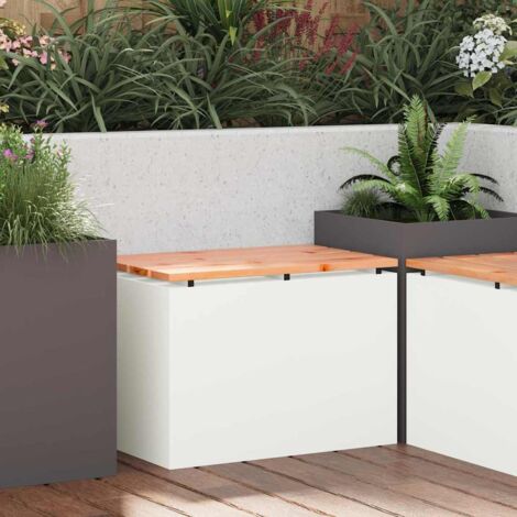 Banc de jardin Blanc 60 x 40 x 43 cm Acier vidaXL