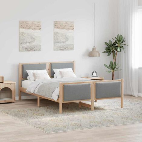 Cadre de lit avec tête de lit Gris clair 160 x 200 cm tissu vidaXL (1/5)